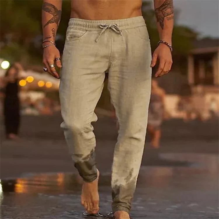 Men's Loose Cotton Linen Casual Beach Pants