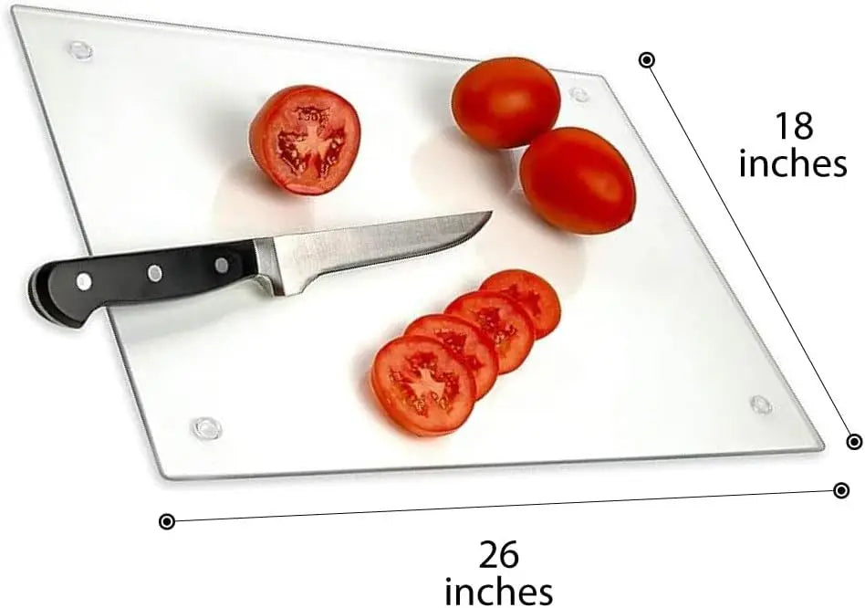 Tempered Glass Cutting Board – Long Lasting Clear Glass – Scratch Resistant, Heat Resistant, Shatter Resistant, Dishwa