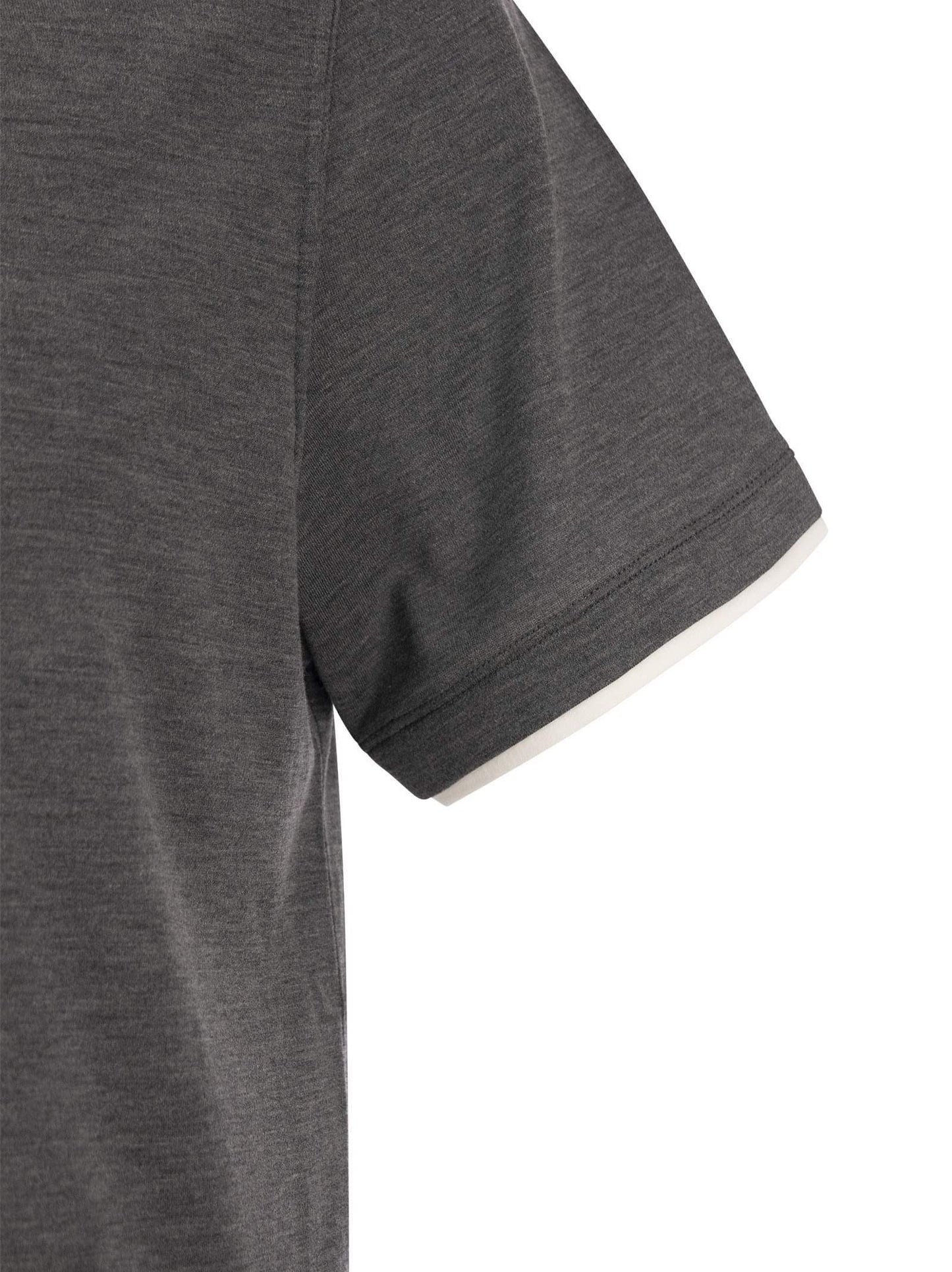 Brunello Cucinelli Men Silk And Cotton T-Shirt