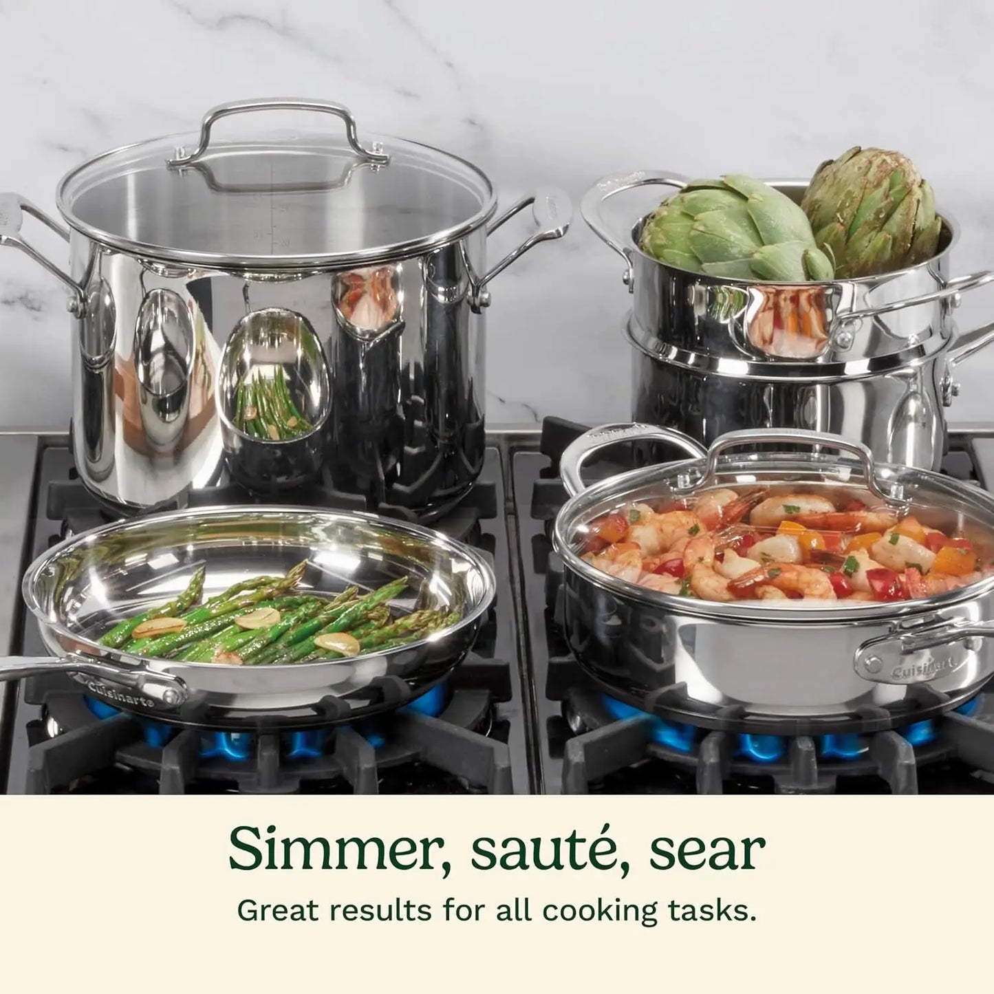 11-Piece Cookware Set, Chef's Classic Stainless Steel Collection 77-11G