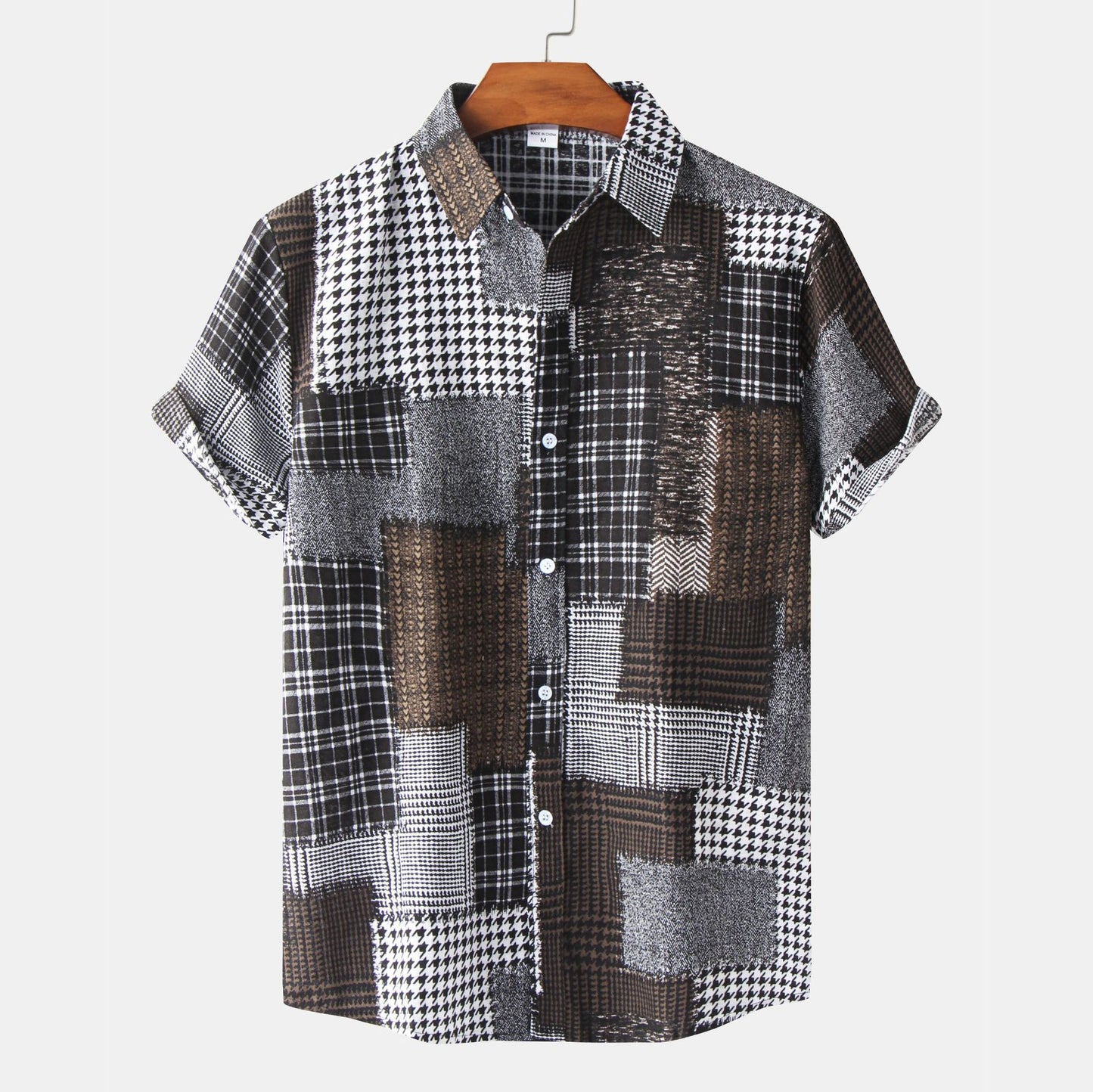 Men's Casual Cotton-Linen Short Sleeve Shirt