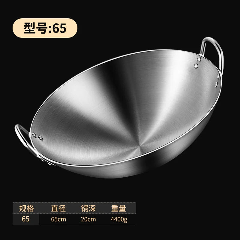 Non Stick Wok Pan Cookware 75cm Large Commercial Carbon Steel Wok Stainless Steel Pots and Pans NM393