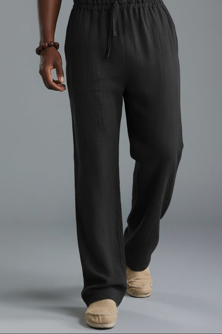 Men's Breathable Linen Loose Casual Sports Pants