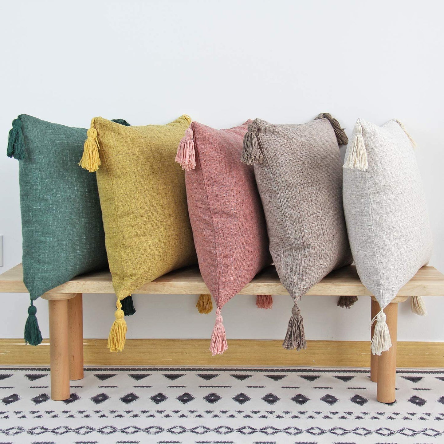 Amazon Cotton Linen Tassel Throw Pillow Cover