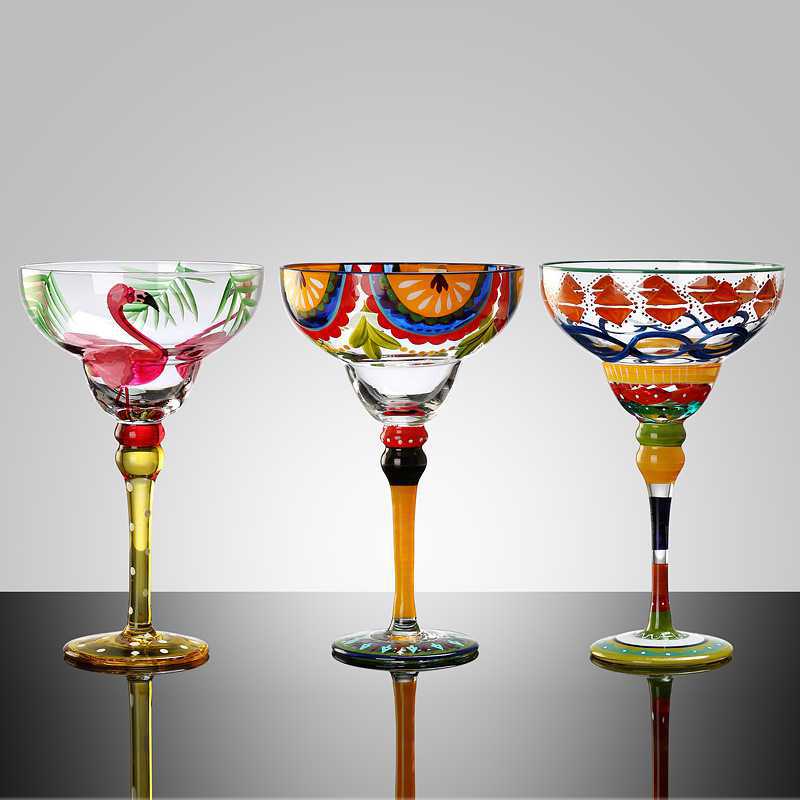 Handmade Colorful Margarita Wine Glasses for Parties