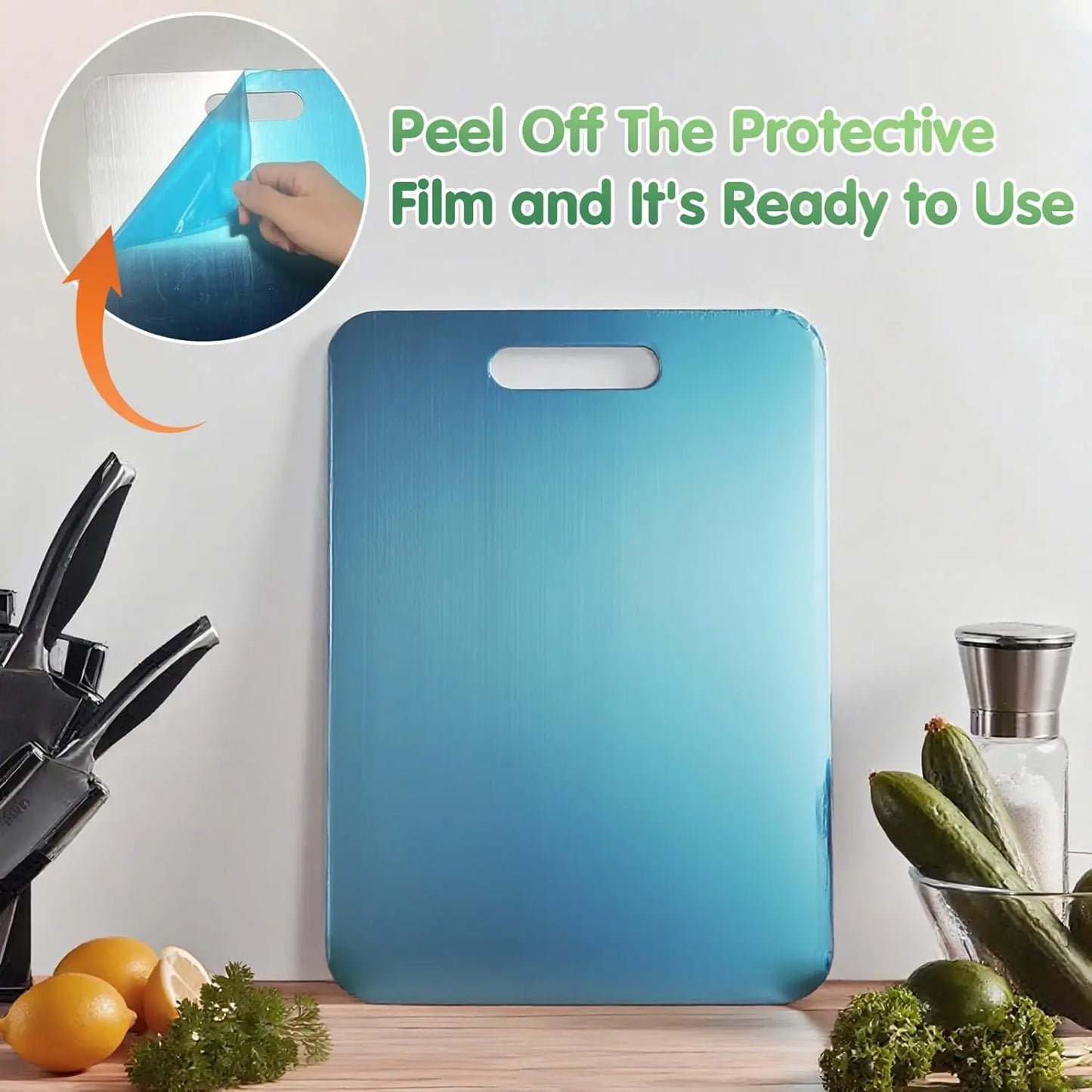 Katuchef Titanium Cutting Board, 2026 New 100% Pure Titanium Cutting Boards for Kitchen, Titan Cut Pro Non Toxic Double