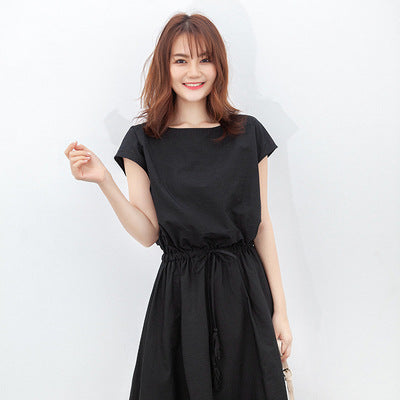 Plus Size Cotton Linen Loose Waist Dress