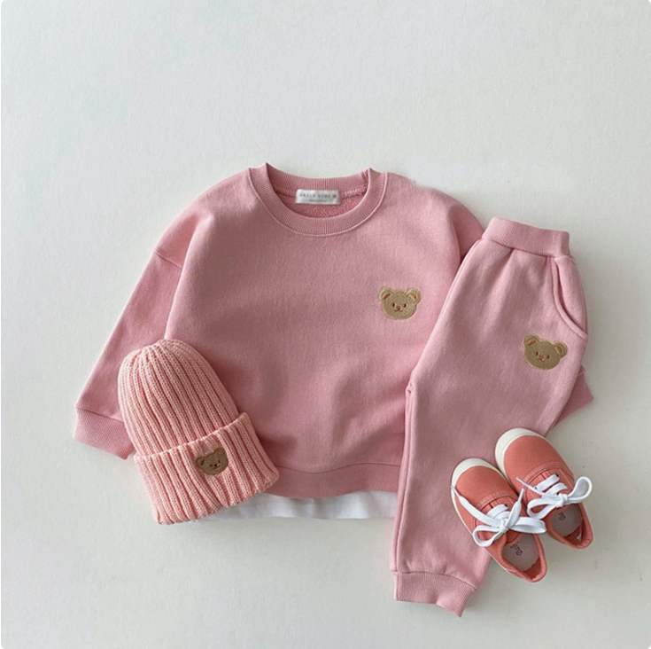 Little Teddy Outfit - Cotton Hoodie and Pants Set (One Set)