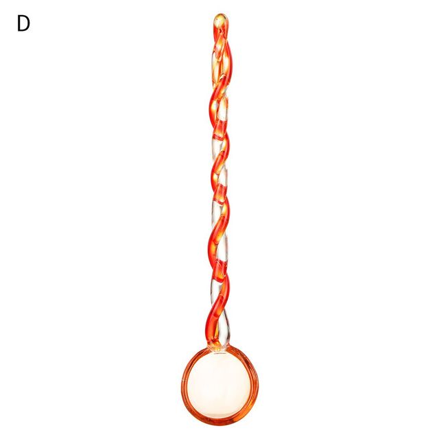 Colored Glass Spiral Coffee Stirring Spoon
