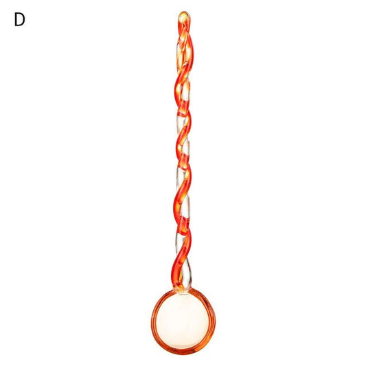 Colored Glass Spiral Coffee Stirring Spoon