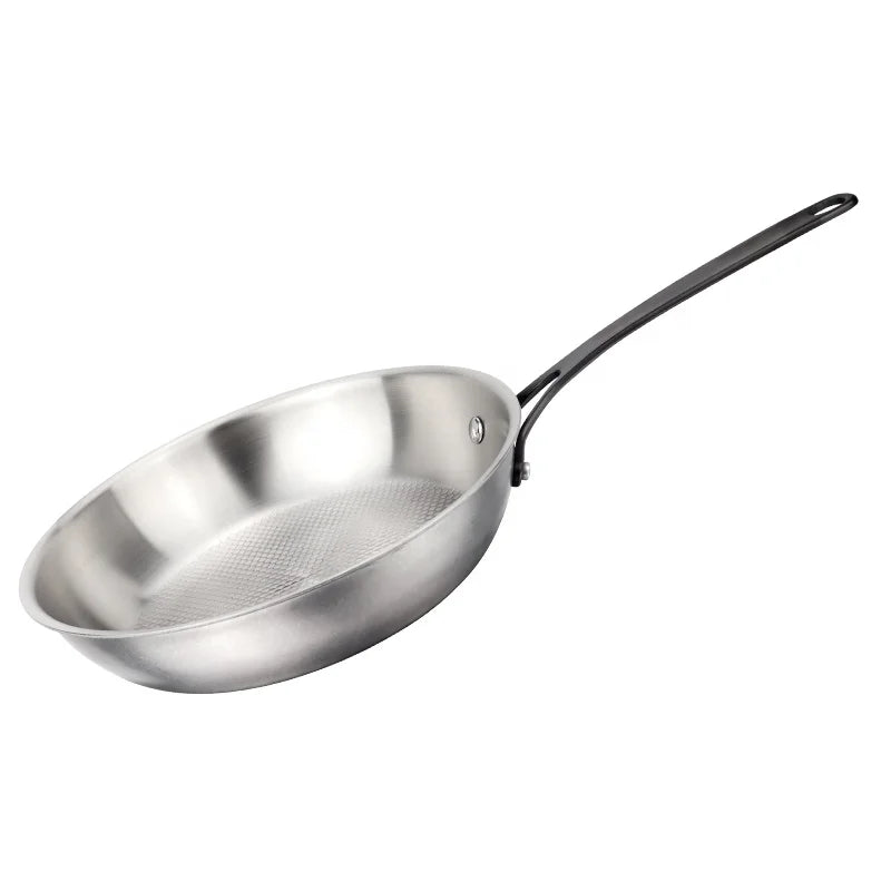 New Design Silver Surface Cooking Pots and Pans Tri-ply Stainless Steel Cookware Set for Home Kitchen