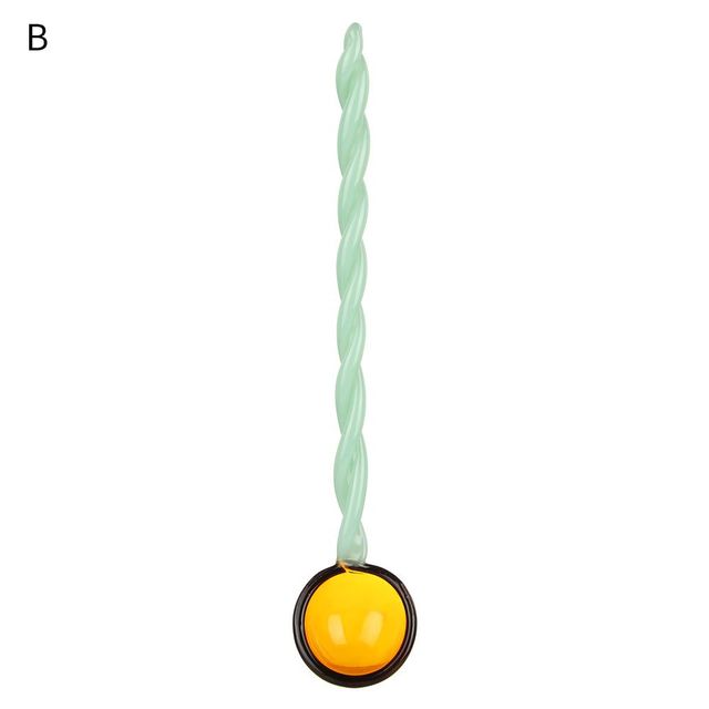 Colored Glass Spiral Coffee Stirring Spoon