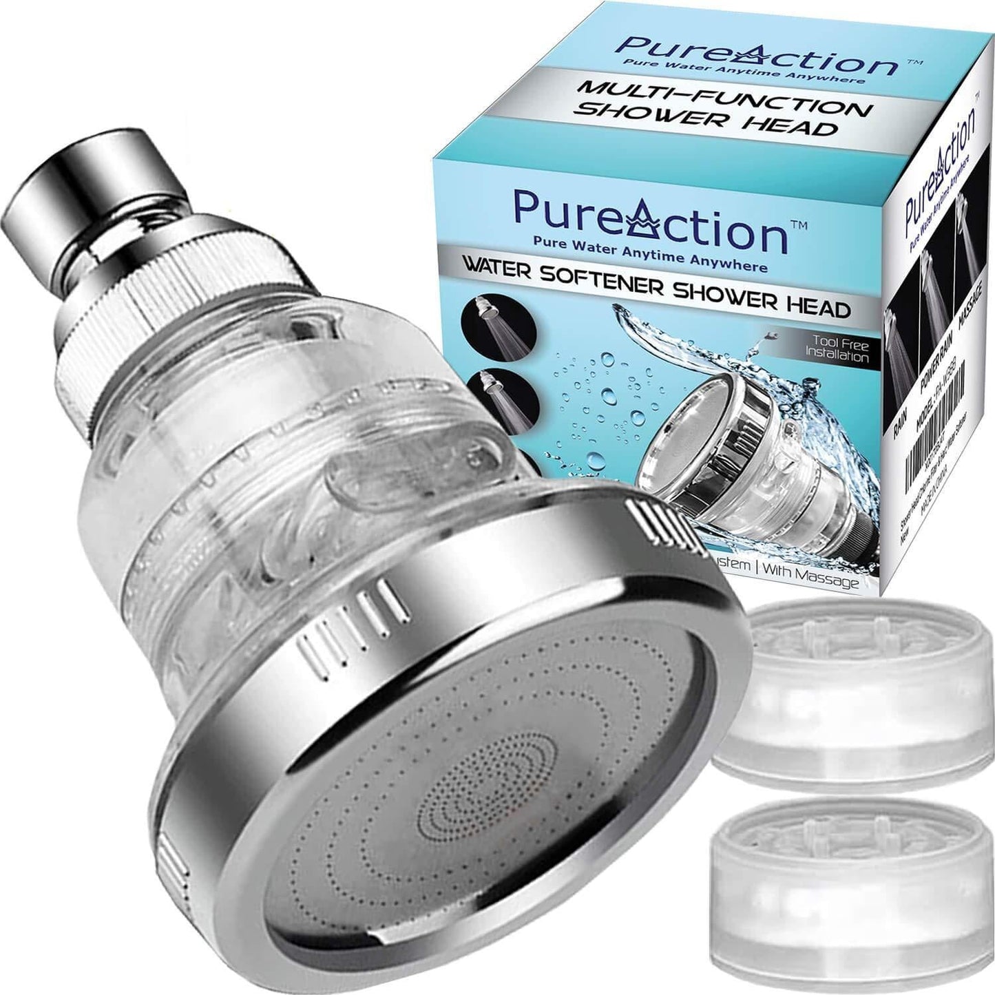 Water Softener Shower Head Filter Chlorine & Fluoride Filter Rain Showerhead