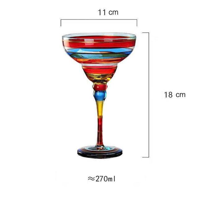 Handmade Colorful Margarita Wine Glasses for Parties