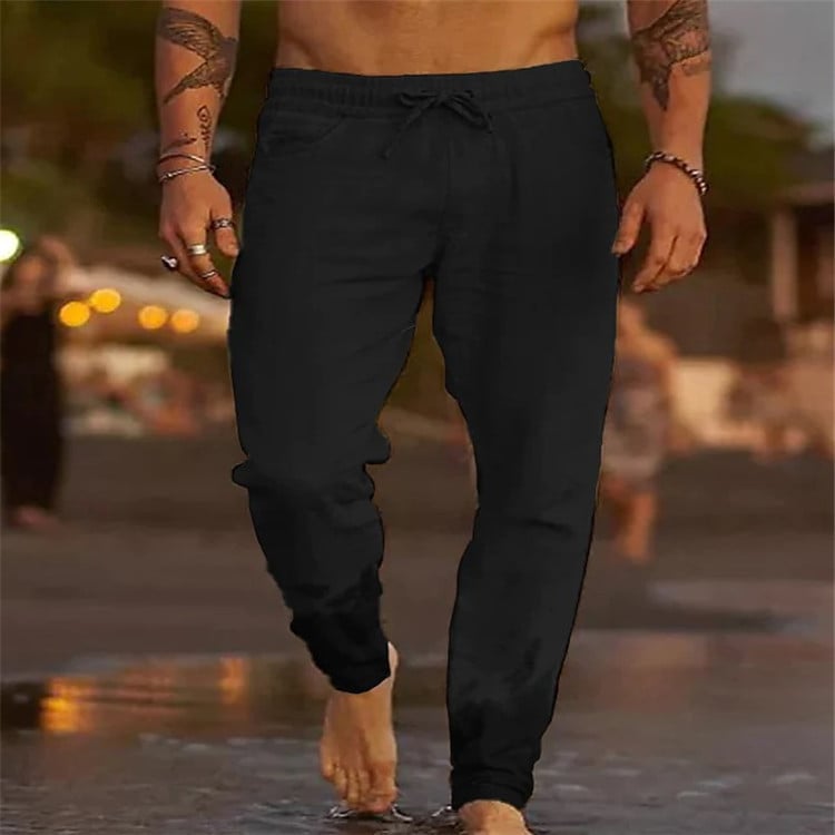Men's Loose Cotton Linen Casual Beach Pants