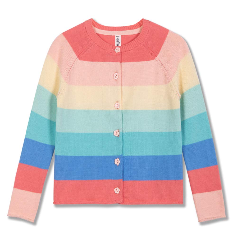 100% Cotton Rainbow Button up Kids Cardigan