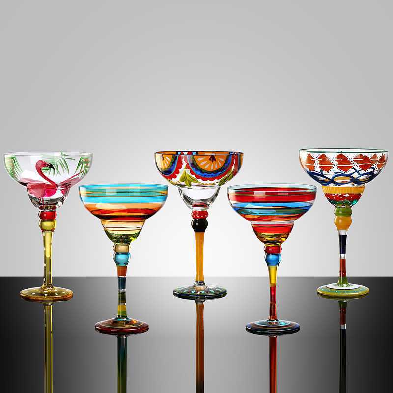 Handmade Colorful Margarita Wine Glasses for Parties