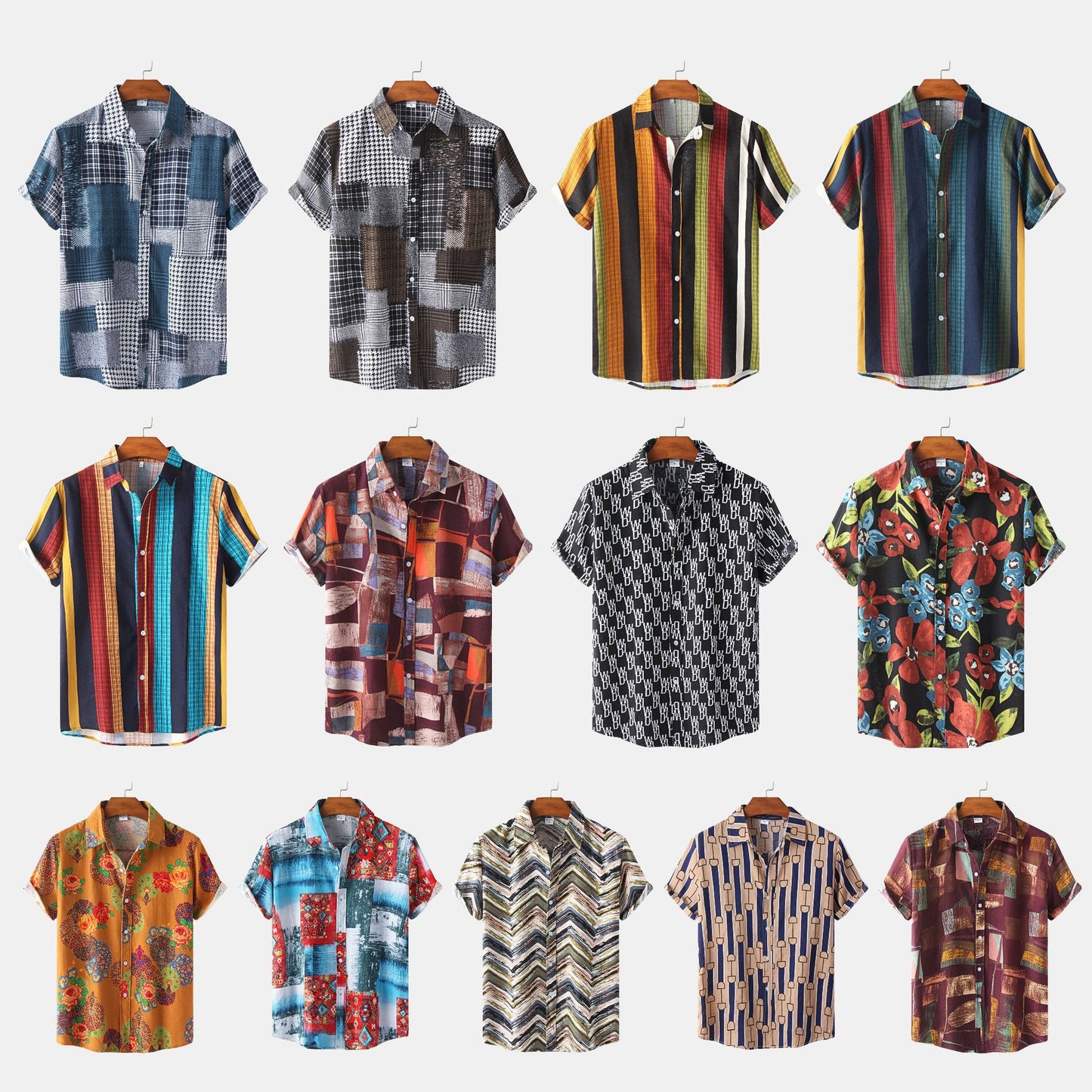 Men's Casual Cotton-Linen Short Sleeve Shirt