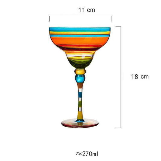 Handmade Colorful Margarita Wine Glasses for Parties