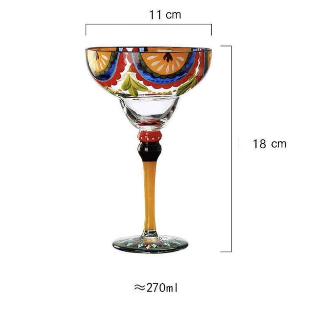 Handmade Colorful Margarita Wine Glasses for Parties