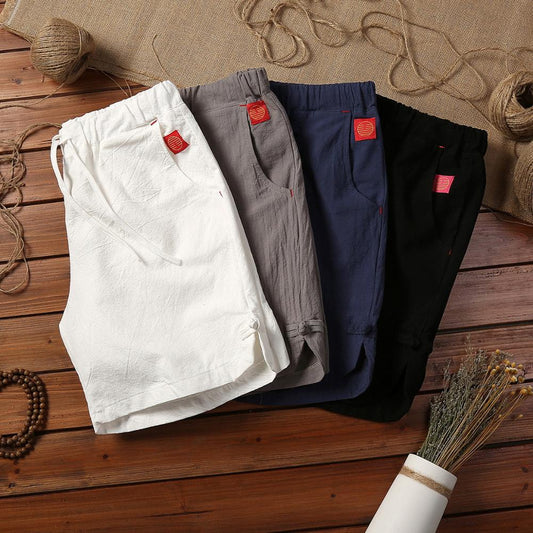 Men's Retro Large Cotton Linen Summer Shorts