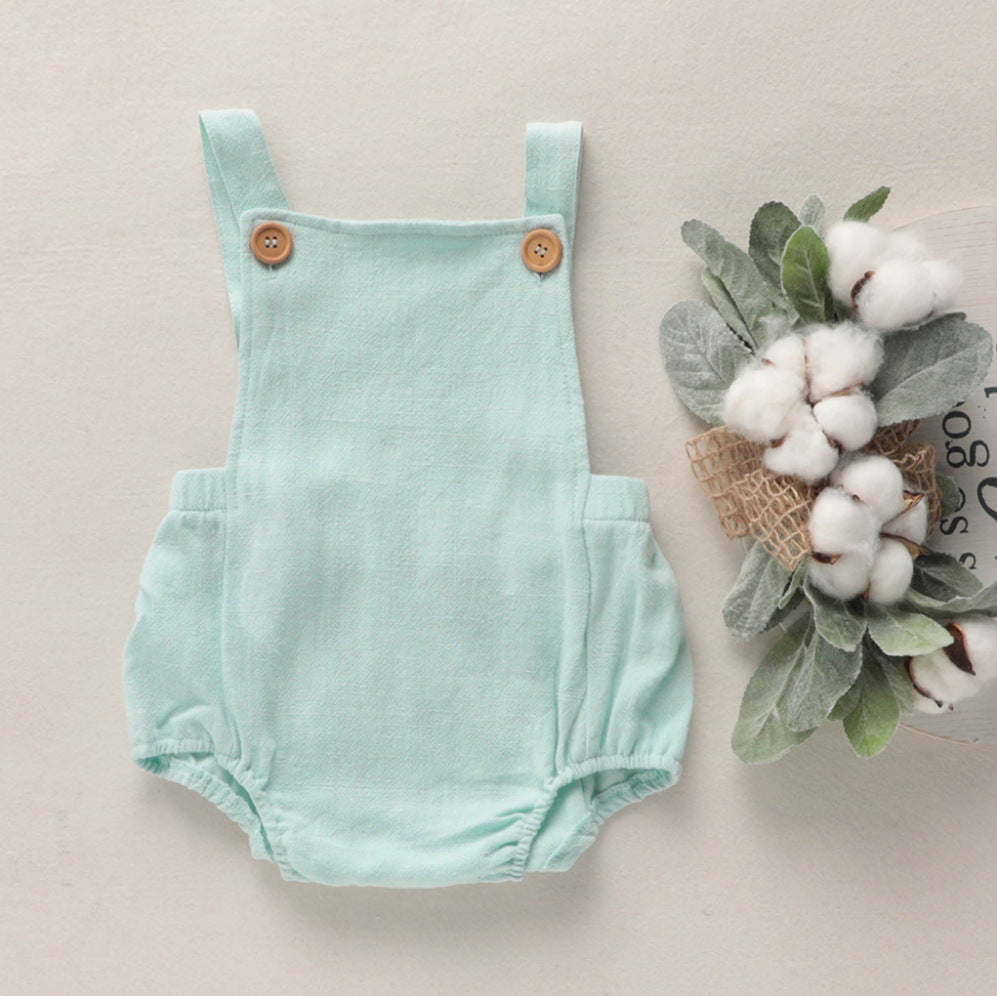Summer Cotton Linen Stretchy Triangle Jumpsuit