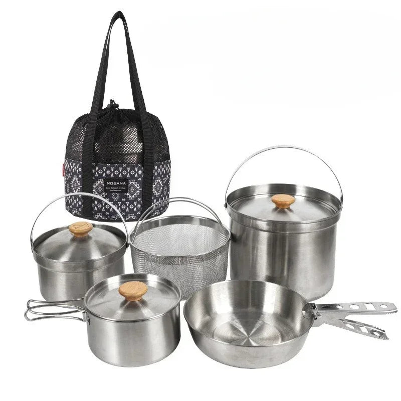 Steel Cookware Outdoor Camping Stainless Cookware Set