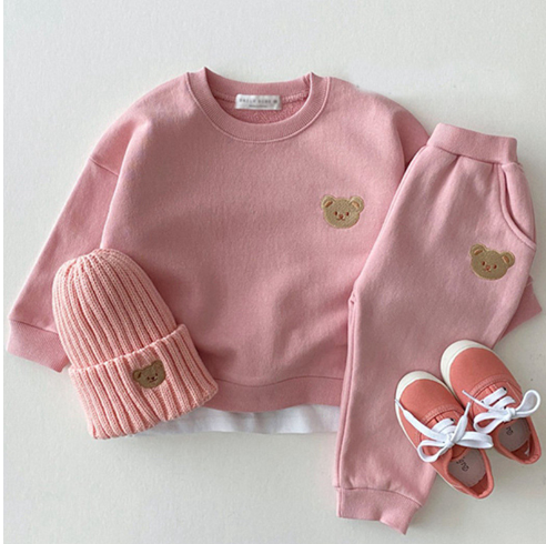 Little Teddy Outfit - Cotton Hoodie and Pants Set (One Set)