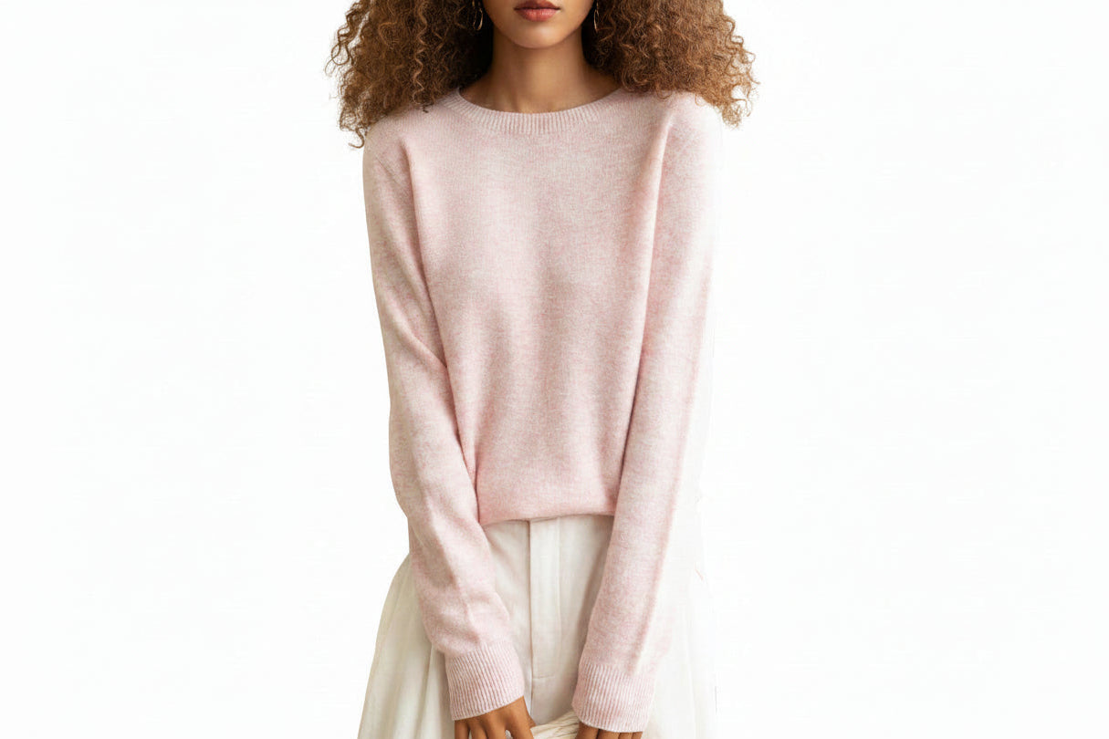 100% Merino Wool Crewneck Long Sleeve Cashmere Sweater