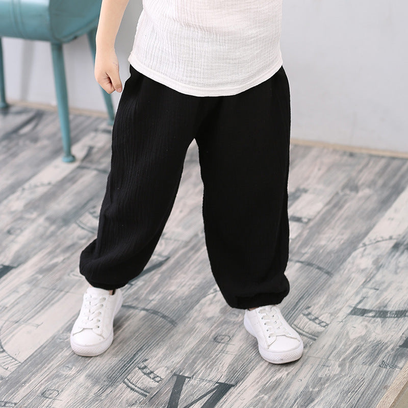 Lightweight Cotton Linen Mosquito Pants for Kids