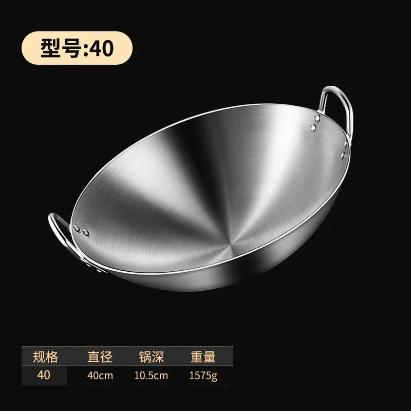 Non Stick Wok Pan Cookware 75cm Large Commercial Carbon Steel Wok Stainless Steel Pots and Pans NM393