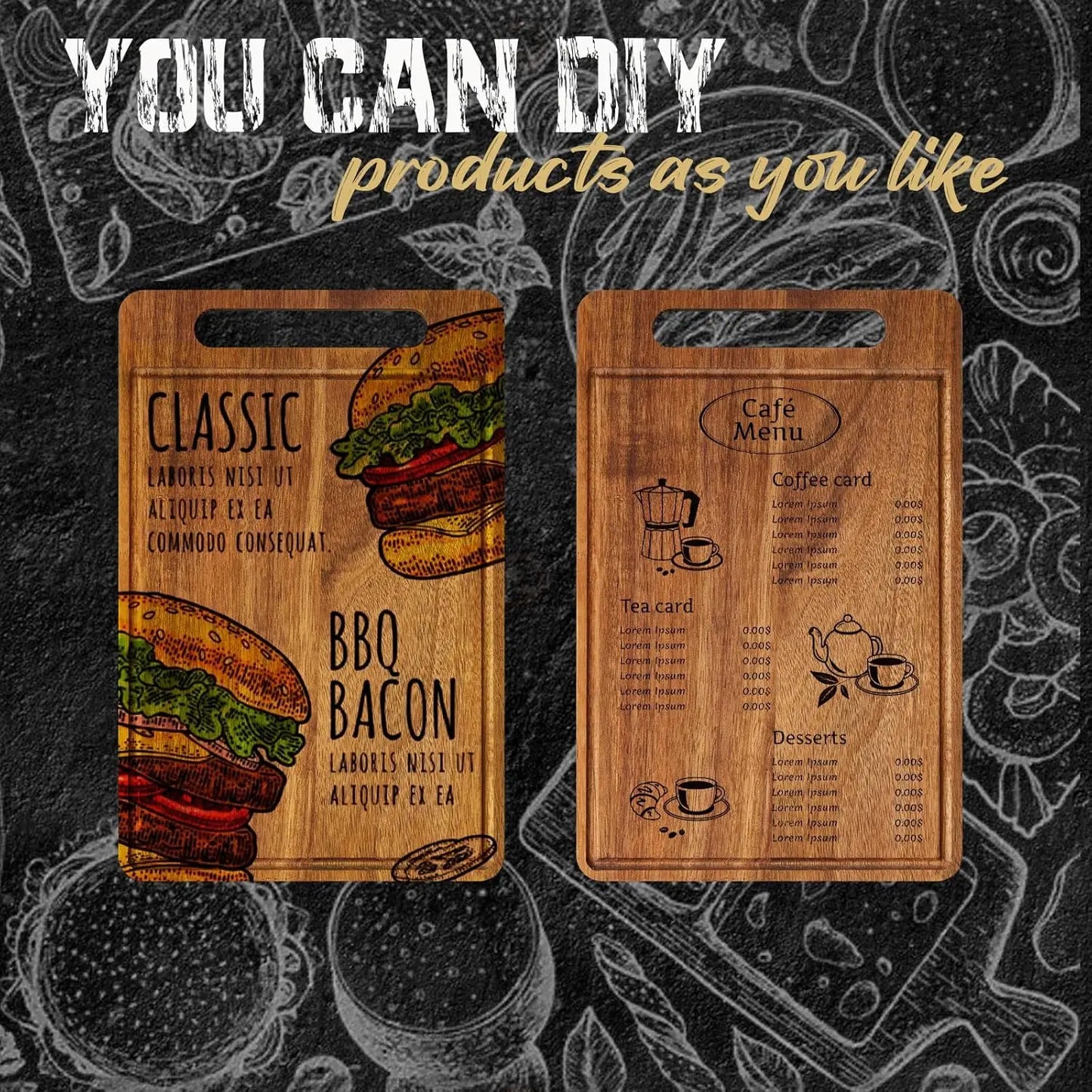 10 Pcs Bulk Wood Cutting Board with Handle 12 x 7.8 Inch Acacia Wooden Kitchen Serving Chopping Boards for Pizza, Bread,