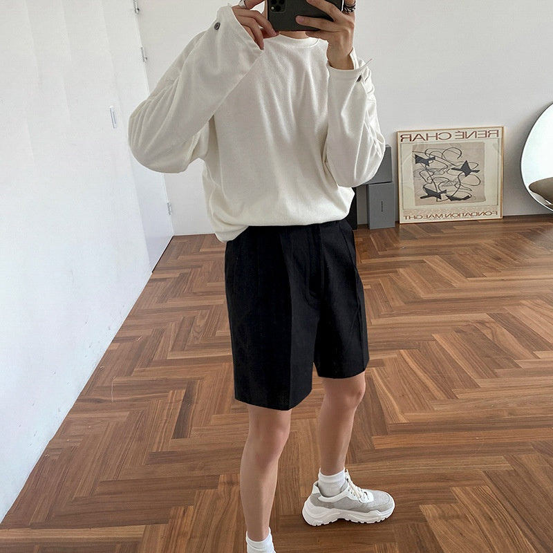 Men's Loose Cotton Linen Suit Shorts Trousers