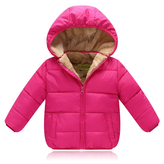 Thick Cotton Fleece Hooded Coat for Kids