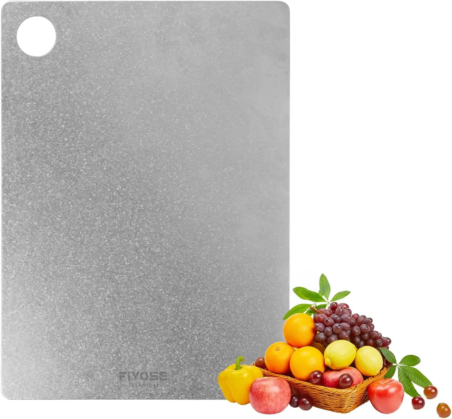 Pure Titanium Cutting Board 15"x10" 0.08“Th– Dishwasher Safe Non-Toxic Cutting Board, for All Ages, Double-Sided for B