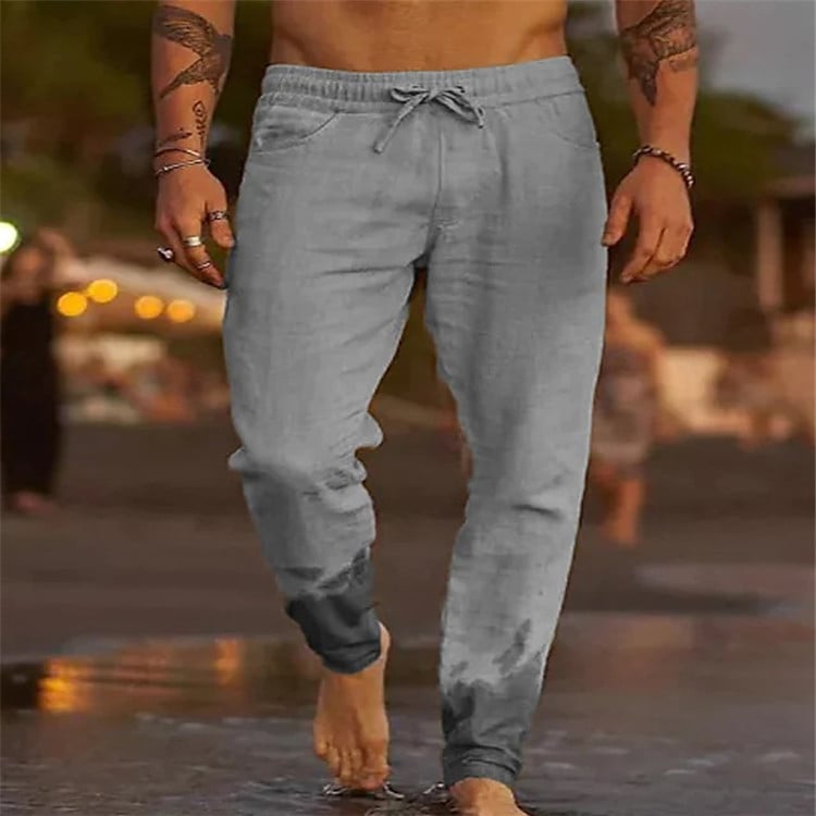 Men's Loose Cotton Linen Casual Beach Pants
