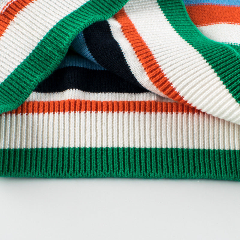 100% Cotton Striped Sweater for Boys and Girls