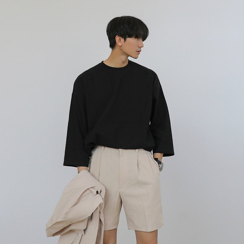 Men's Loose Cotton Linen Suit Shorts Trousers