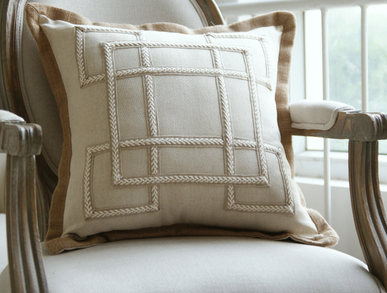 Heavy Cotton Linen Pillowcase with Geometric Pattern