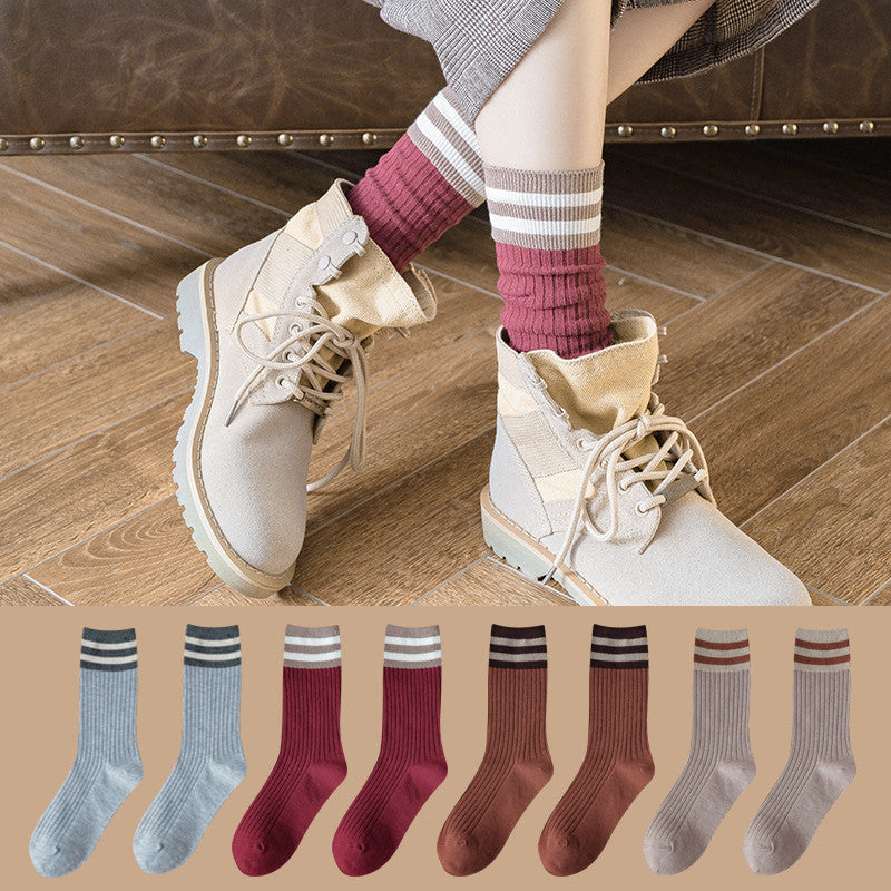 Women's Thick Cotton Knee-High Fashion Socks
