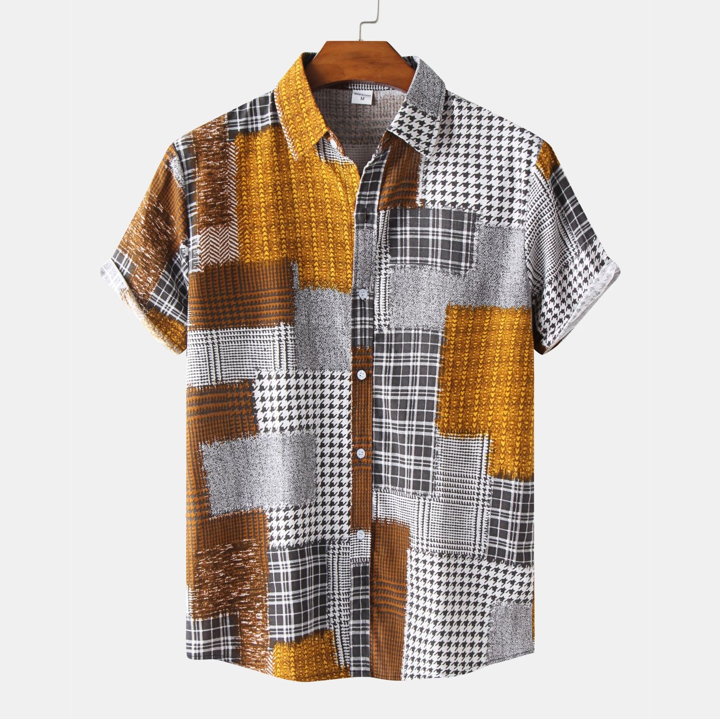 Men's Casual Cotton-Linen Short Sleeve Shirt