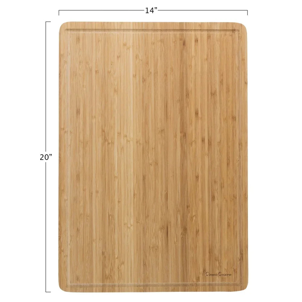 Extra Large Bamboo Cutting Board Thick Knife Friendly Antimicrobial Antibacterial Kitchen Prep Juice Groove Eco-Friendly Food