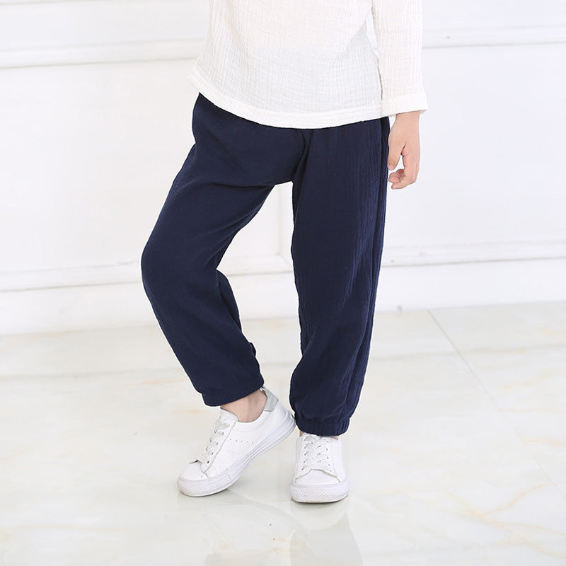 Lightweight Cotton Linen Mosquito Pants for Kids