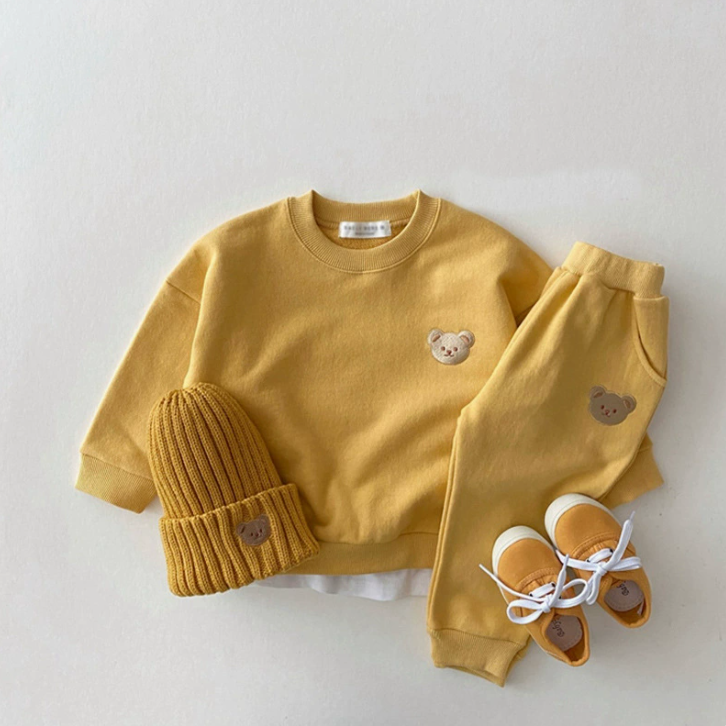 Little Teddy Outfit - Cotton Hoodie and Pants Set (One Set)