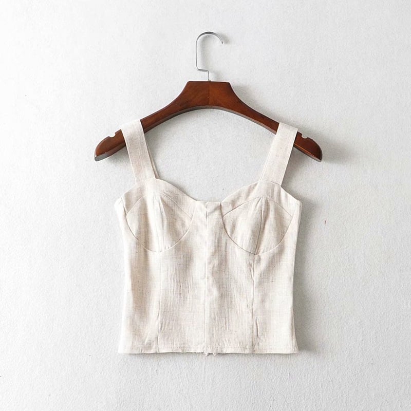 Cotton and Linen Camisole for Big Chest Outer Wear