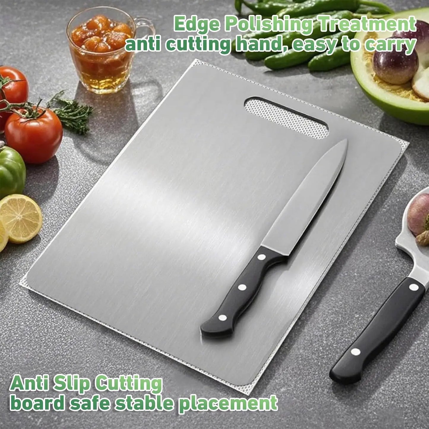 Katuchef Titanium Cutting Board, 2026 New 100% Pure Titanium Cutting Boards for Kitchen, Titan Cut Pro Non Toxic Double