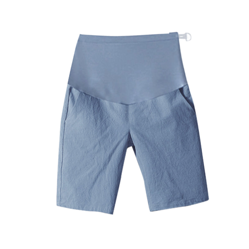 Summer Cotton Linen Loose Shorts for Pregnant Women
