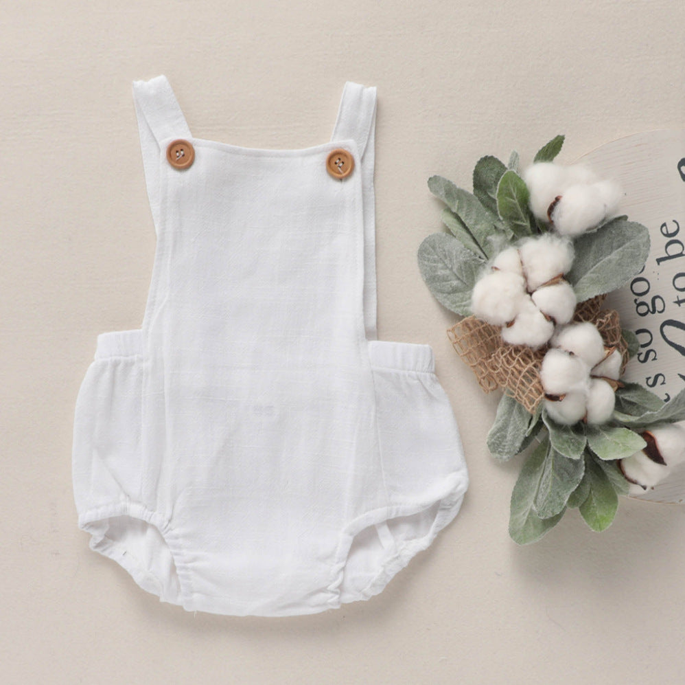 Summer Cotton Linen Stretchy Triangle Jumpsuit