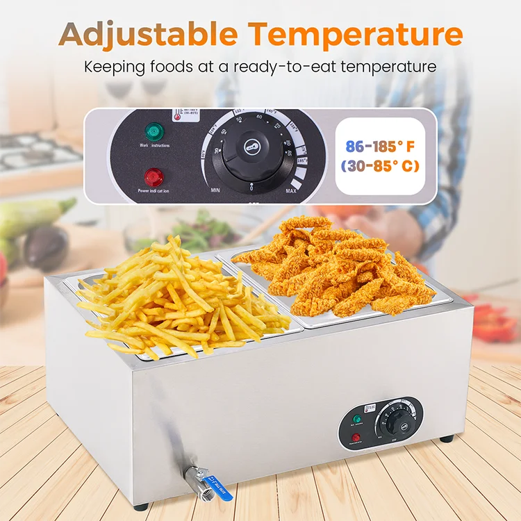 Equipment Food Warmer Electric Stainless Steel Bain Marie Western Food Kitchen Cookware Soup Insulation Container