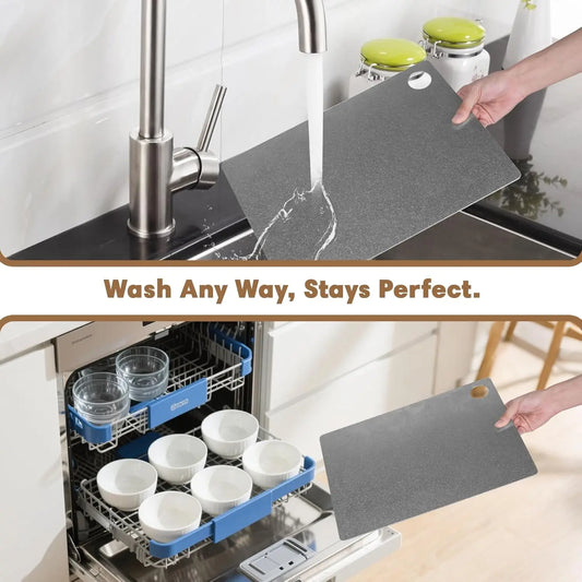 Pure Titanium Cutting Board 15"x10" 0.08“Th– Dishwasher Safe Non-Toxic Cutting Board, for All Ages, Double-Sided for B